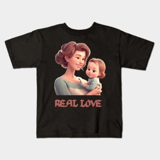 REAL LOVE, MOTHERS DAY, GIFT FOR MOTHER Kids T-Shirt